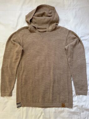 Paka The Hoodie Sweater Pullover Royal Alpaca Wool Unisex Size XL Beige
